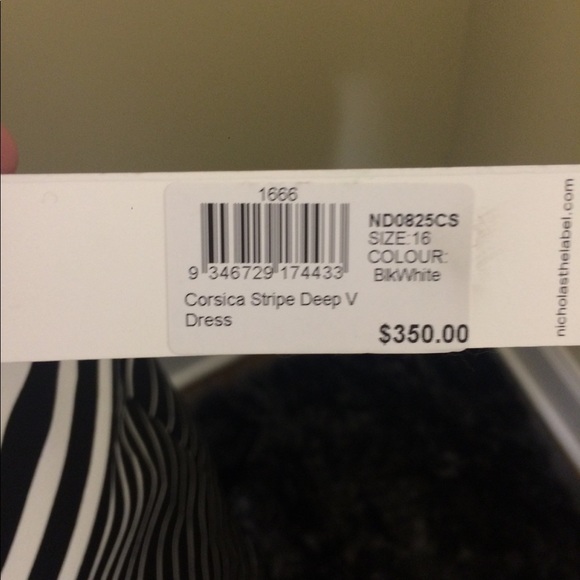 NWT Nicholas Corsica Deep V Stripe Dress- Size 12 - Picture 6 of 8